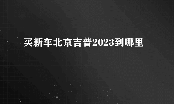 买新车北京吉普2023到哪里