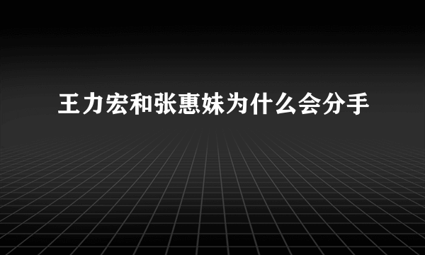 王力宏和张惠妹为什么会分手