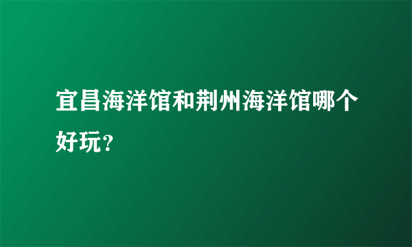 宜昌海洋馆和荆州海洋馆哪个好玩？