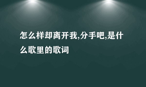 怎么样却离开我,分手吧,是什么歌里的歌词