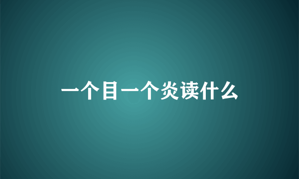 一个目一个炎读什么