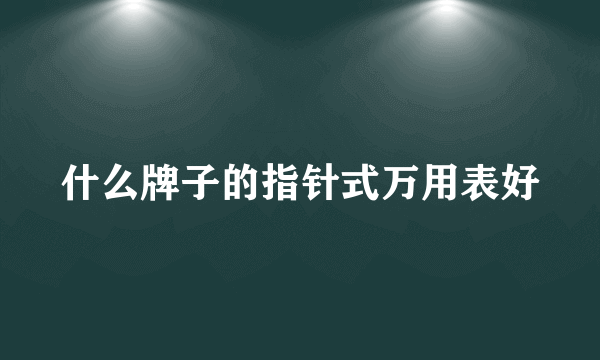 什么牌子的指针式万用表好