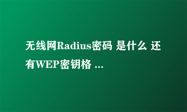 无线网Radius密码 是什么 还有WEP密钥格 还有PSK密码 这分别都是什么密码