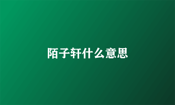 陌子轩什么意思