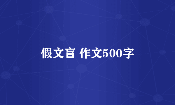 假文盲 作文500字