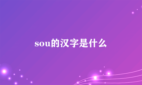 sou的汉字是什么