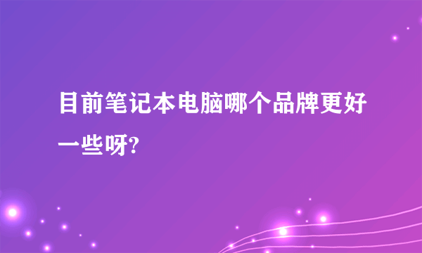 目前笔记本电脑哪个品牌更好一些呀?