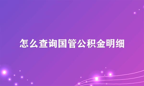 怎么查询国管公积金明细