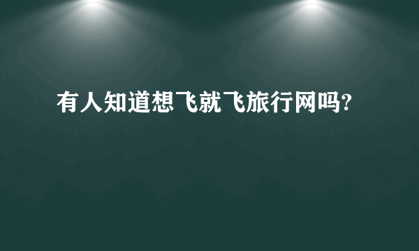 有人知道想飞就飞旅行网吗?