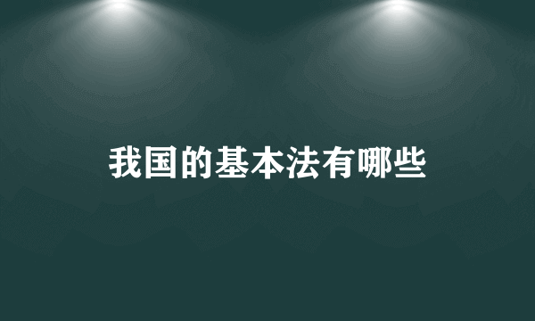 我国的基本法有哪些