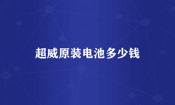 超威原装电池多少钱