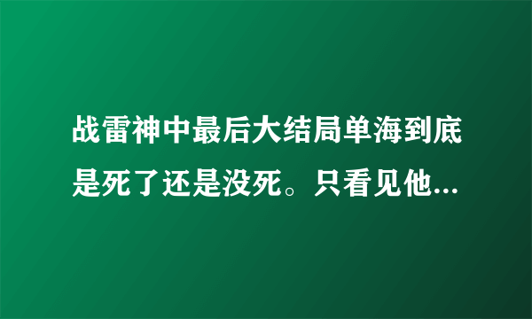 战雷神中最后大结局单海到底是死了还是没死。只看见他仨躲石头后面大笑。