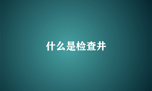 什么是检查井