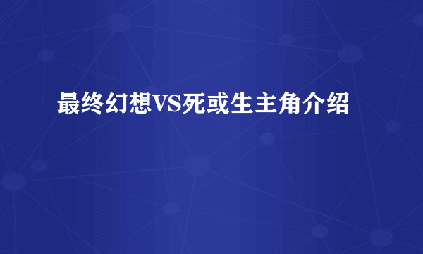 最终幻想VS死或生主角介绍