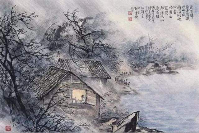 “风卷江湖雨闇村，四山声作海涛翻，溪柴火软蛮毡暖， 我与狸奴不出门。”是什么意思？