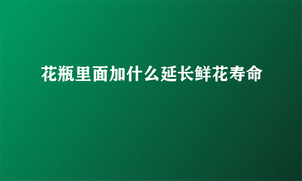 花瓶里面加什么延长鲜花寿命