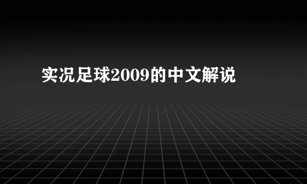 实况足球2009的中文解说