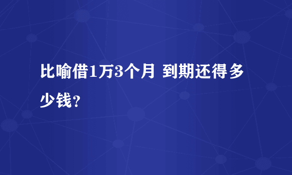 比喻借1万3个月 到期还得多少钱？