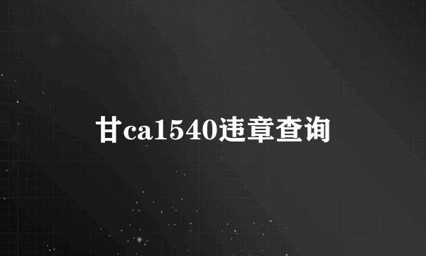 甘ca1540违章查询