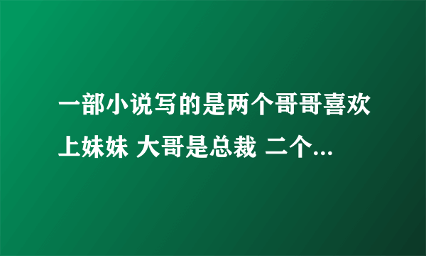 一部小说写的是两个哥哥喜欢上妹妹 大哥是总裁 二个是黑道上的好像叫什么妻