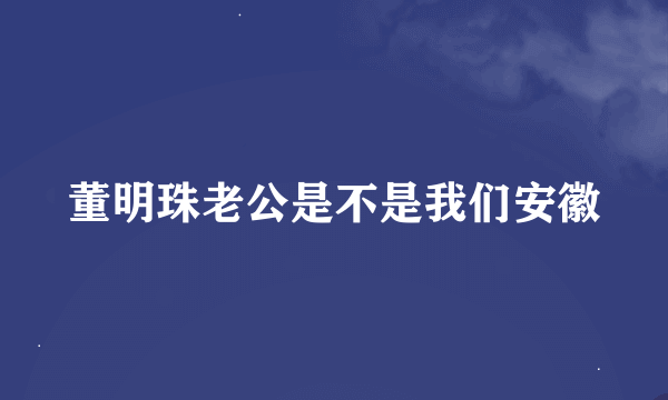 董明珠老公是不是我们安徽