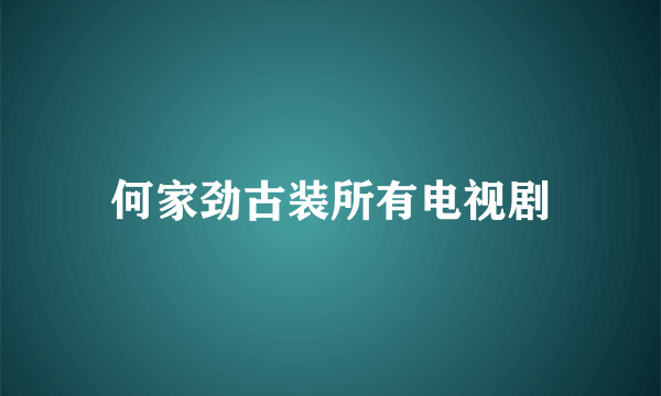 何家劲古装所有电视剧