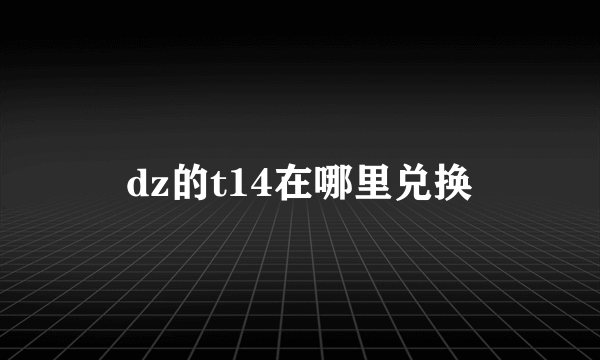 dz的t14在哪里兑换