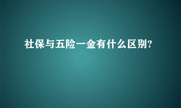 社保与五险一金有什么区别?