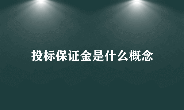 投标保证金是什么概念