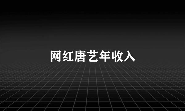 网红唐艺年收入