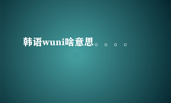 韩语wuni啥意思。。。。