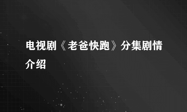 电视剧《老爸快跑》分集剧情介绍