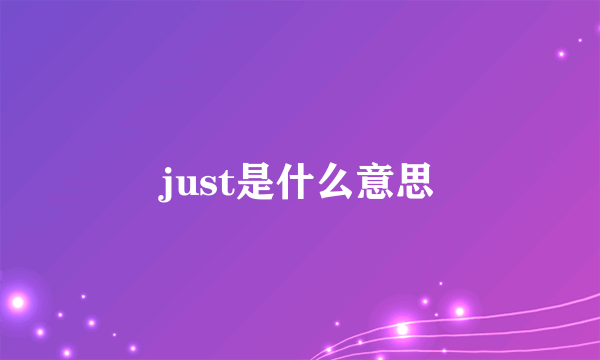 just是什么意思