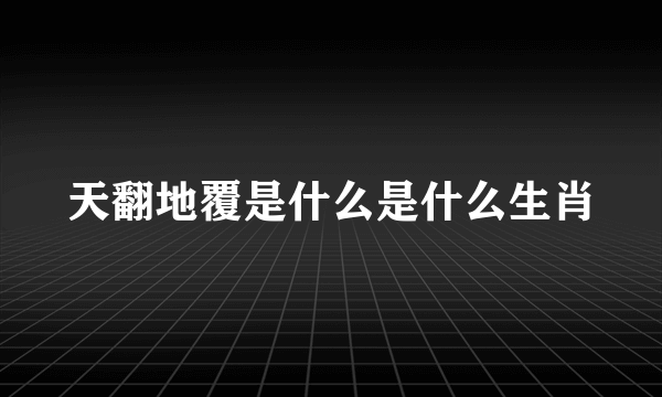 天翻地覆是什么是什么生肖