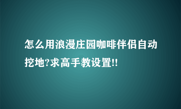 怎么用浪漫庄园咖啡伴侣自动挖地?求高手教设置!!