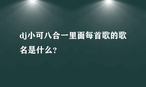 dj小可八合一里面每首歌的歌名是什么？