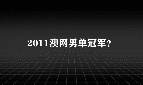 2011澳网男单冠军？