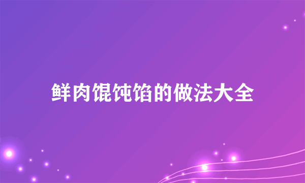 鲜肉馄饨馅的做法大全