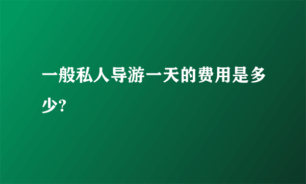 一般私人导游一天的费用是多少?