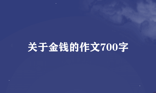 关于金钱的作文700字