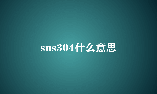 sus304什么意思