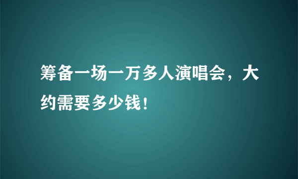 筹备一场一万多人演唱会，大约需要多少钱！