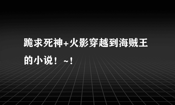 跪求死神+火影穿越到海贼王的小说！~！