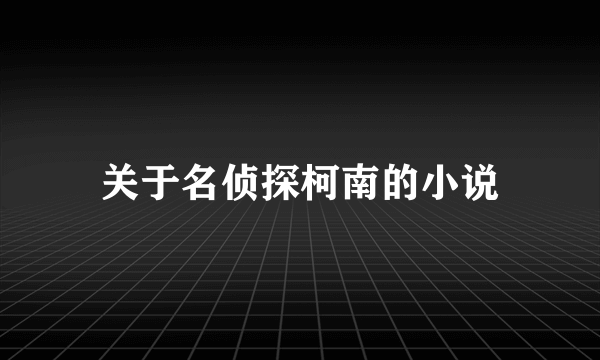 关于名侦探柯南的小说