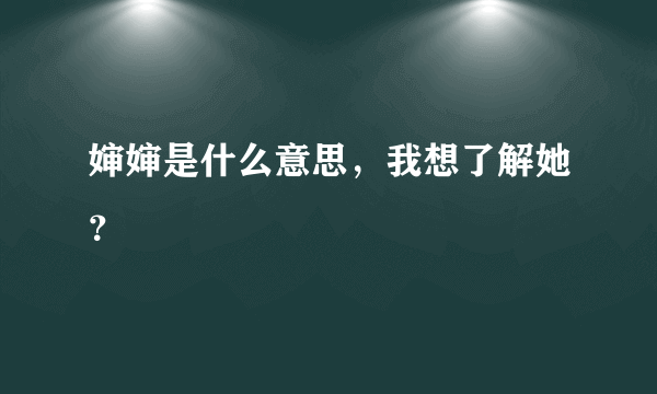 婶婶是什么意思，我想了解她？