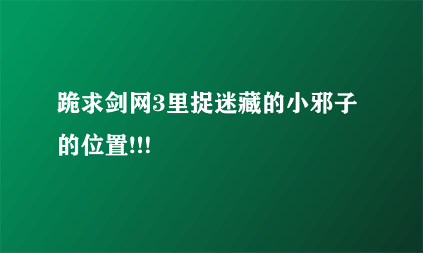 跪求剑网3里捉迷藏的小邪子的位置!!!