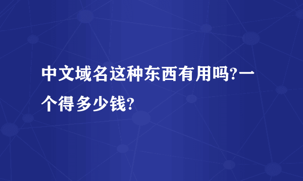 中文域名这种东西有用吗?一个得多少钱?