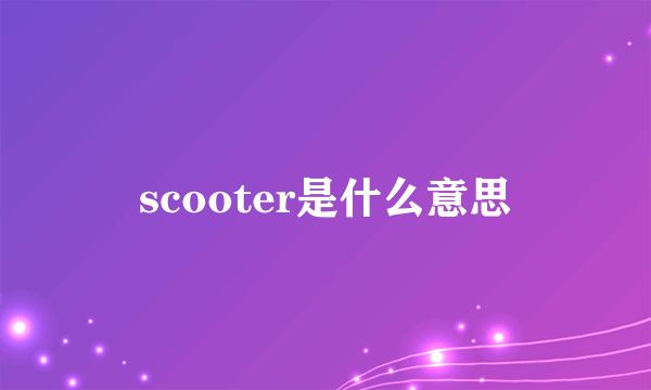 scooter是什么意思