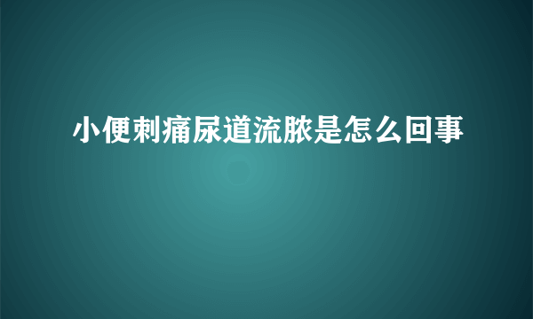 小便刺痛尿道流脓是怎么回事