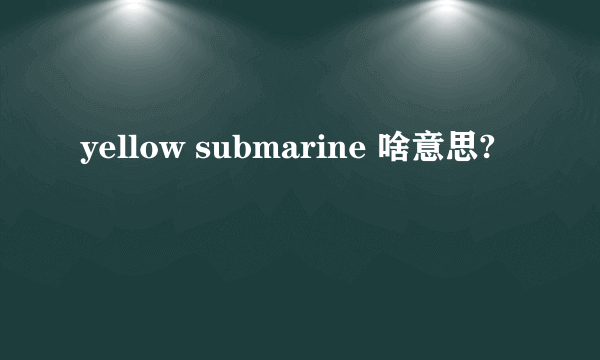 yellow submarine 啥意思?